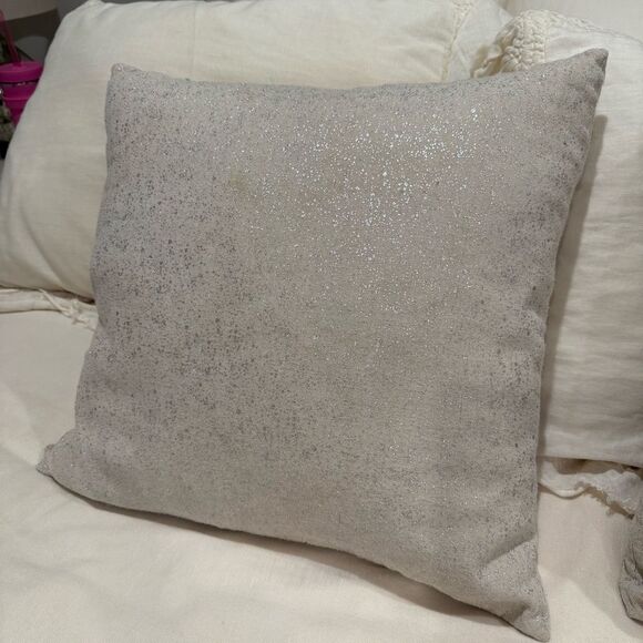 Set of Two Sparkly Silver Throw Pillows - Picture 2 of 5